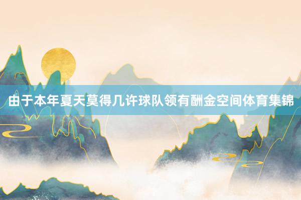由于本年夏天莫得几许球队领有酬金空间体育集锦
