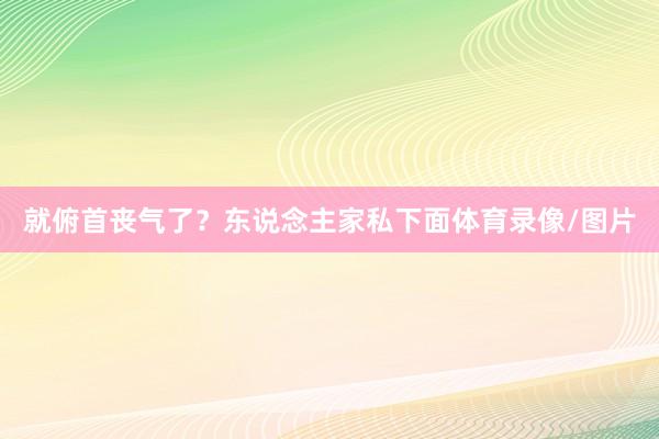 就俯首丧气了？东说念主家私下面体育录像/图片